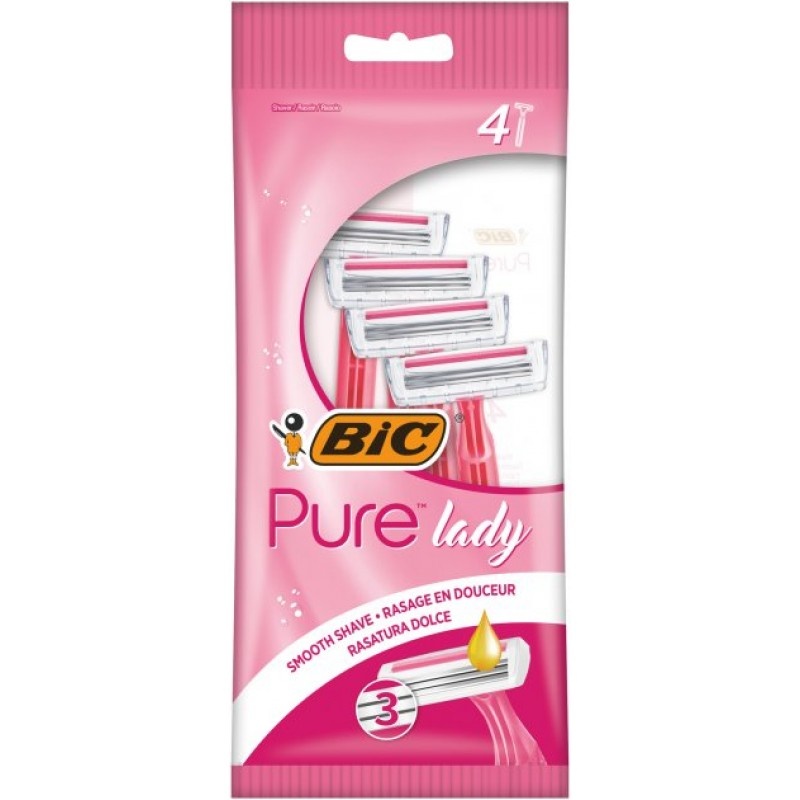 Станки бритвені BIC Pure Lаdy 4 шт з 3-ма лезами фото