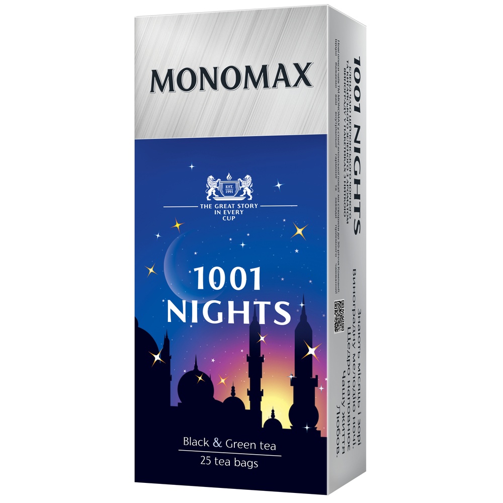 Чай черный и зеленый пакетированный Мономах 1001 Nights 25 х 1.5 г фото