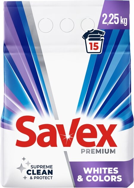 Пральний порошок Savex Premium Whites&Colors 2.25 кг фото