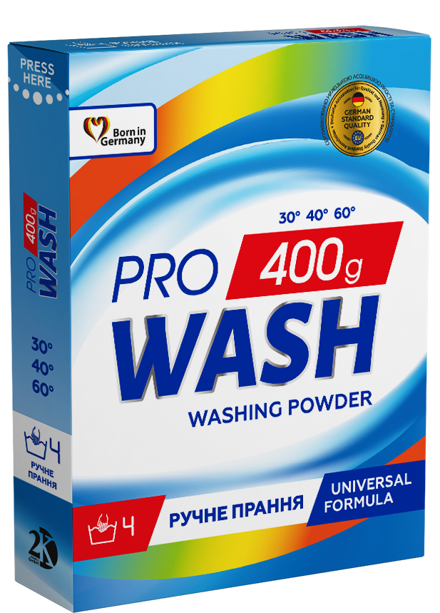 Порошок для ручного прання Pro Wash, 400 г фото