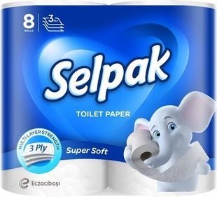 Туалетний папір Selpak Білий 3 шари 8 рулонів фото