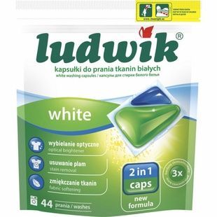 Гелевые капсулы для стирки белых вещей Ludwik White 2 в 1 44 шт фото