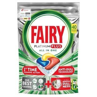 Капсули для посудомийної машини Fairy Platinum Plus 40 шт фото