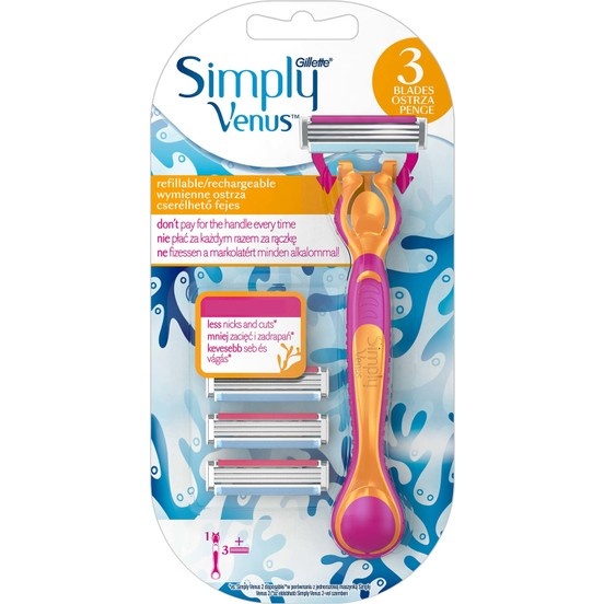 Жіноча бритва Gillette Simply Venus 3 із 3 змінними касетами фото