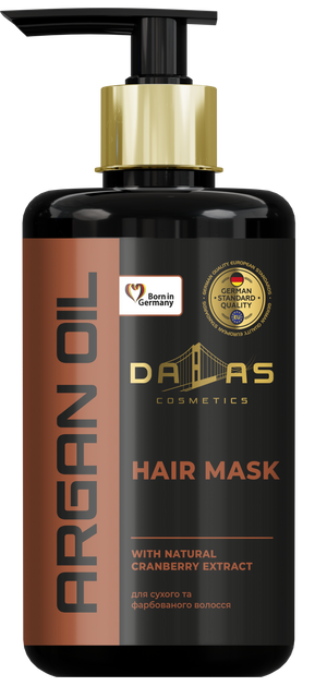 Маска для волосся DALAS з натуральним екстрактом журавлини та аграновою олією 900мл фото