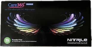 Перчатки нитриловые Care 365 nitile черные размер S 100шт фото