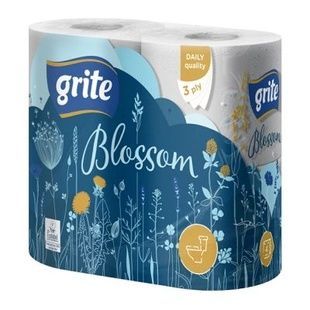Туалетний папір Grite Blossom 150 відривів 3 шари 4 рулони фото