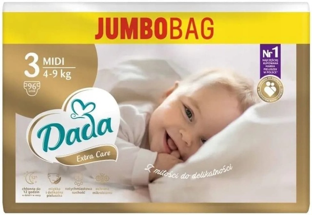 Підгузки Dada Extra Care GOLD (3) midi 4-9кг Jumbo Bag 96 шт фото