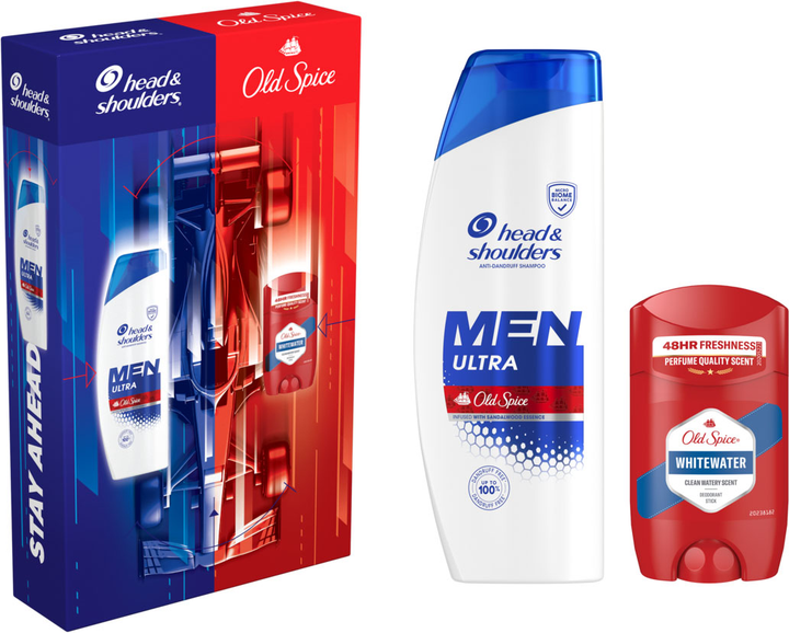 Подарочный набор Шампунь Head&Shoulders против перхоти 330 мл + Твердый дезодорант Old Spice Whitewater 50 мл фото