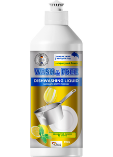 Засіб для миття посуду Wash&Free лимон та м'ята 500г фото