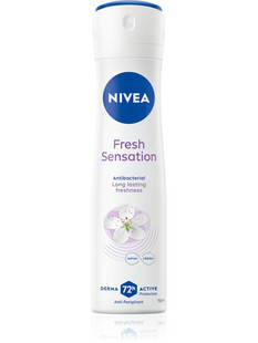 Антиперспирант-спрей NIVEA Fresh Sensation, 72 часа защиты, без спирта, антибактериальный 150 мл фото