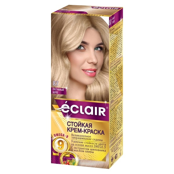 Крем-фарба для волосся ECLAIR Omega-9 №8,7 Піщаний берег фото