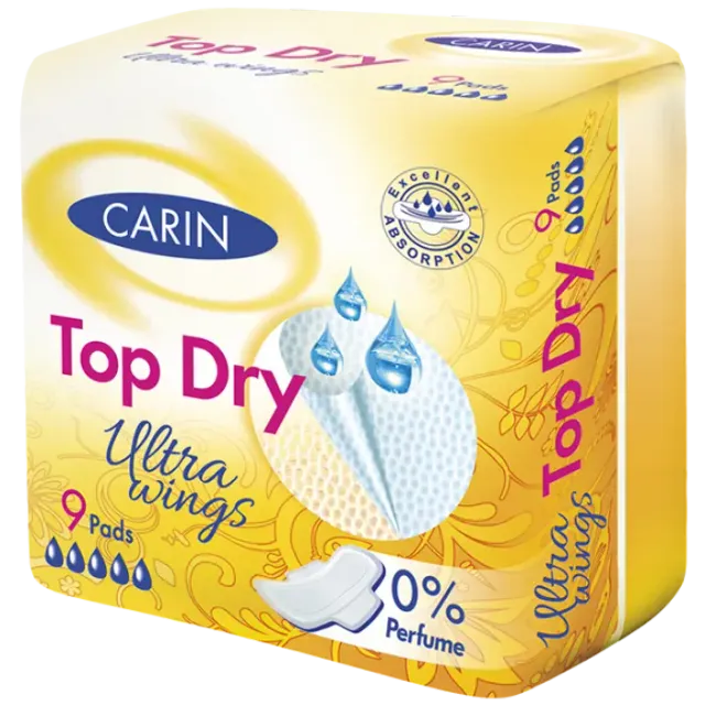 Гігієнічні прокладки Carin Top Dry 0% perfume, 9 шт фото