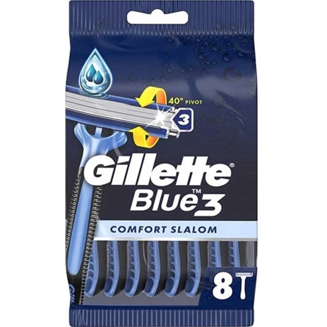 Станоки для гоління чоловічі Gillette Blue 3 Comfort Slalom 8 шт фото