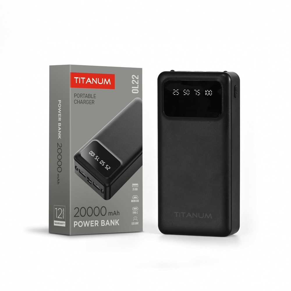 Повербанк 20000mAh TITANUM OL22 Black фото