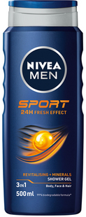 Гель для душу NIVEA MEN Sport 3 в 1 для тіла, обличчя та волосся 500 мл фото