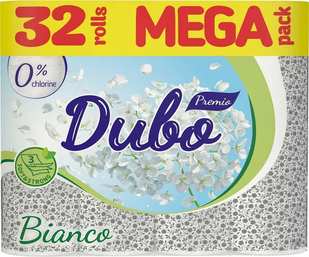 Туалетний папір Диво Premio Bianco білий 3 шари 32 рулони фото