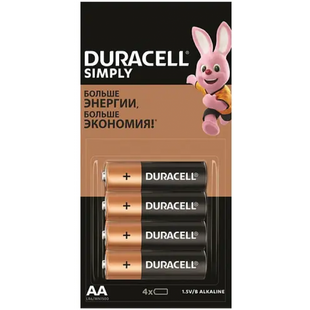 Батарейки Duracell AA (LR06) MN1500 4 шт в пачке фото