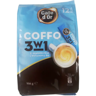 Кава розчинна в стіках Coffo Cafe d'or з магнієм, 150 г (12 стіків) фото