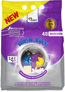 Пральний порошок Wash&Free Універсал жасмін та лаванда 2,4кг фото