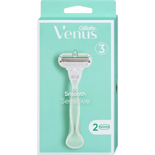 Станок для гоління жіночий Gillette Venus Smooth Sensitive, 1 станок+2 касети фото