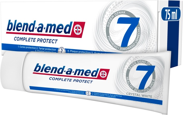 Зубна паста Blend-a-med Complete Protect 7 Кришталева білизна 75 мл фото