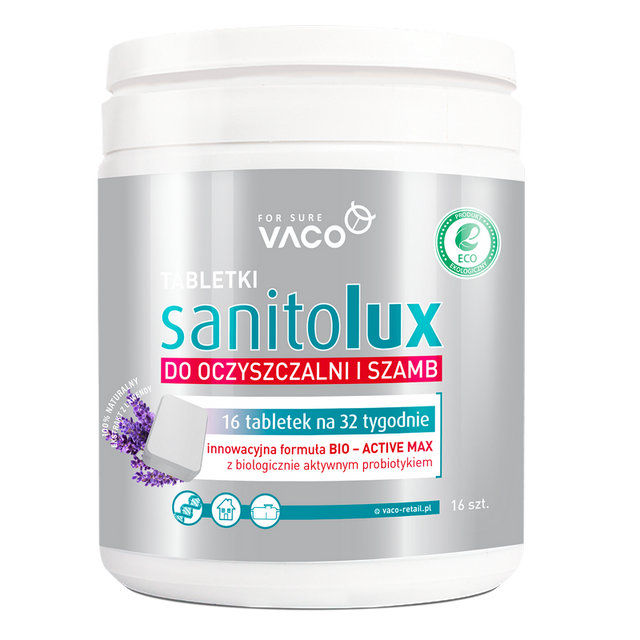 Біоактиватор для очищення вигрібних ям в таблетках VACO ECO Sanitolux 16шт фото