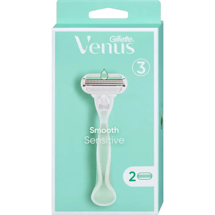 Станок для бритья женский Gillette Venus Smooth Sensitive, 1 станок+2кассеты фото