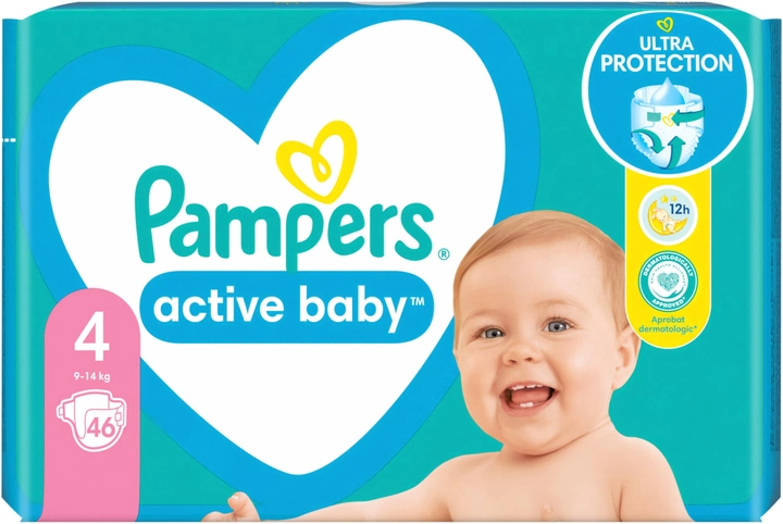 Подгузники Pampers Active Baby 4 (9-14 кг) 46 шт фото