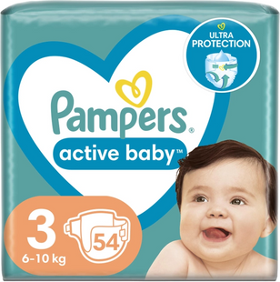 Підгузки Pampers Active Baby розмір 3 (6-10 кг) 54 шт фото