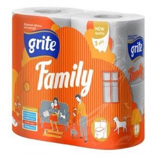 Туалетний папір Grite Family 150 вiдривiв 3 шари 4 рулона фото