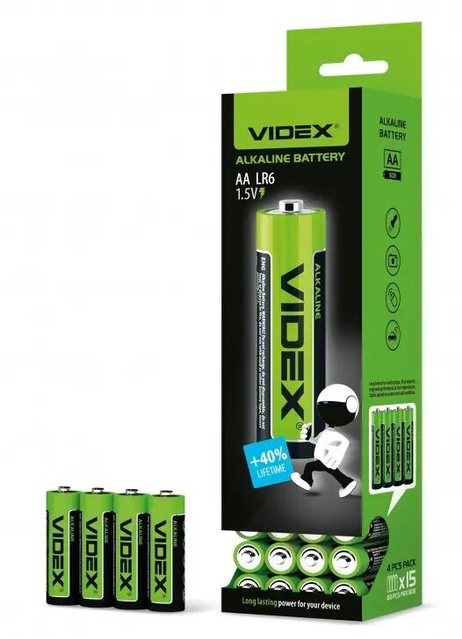 Батарейки лужні VIDEX LR6/AA 60 шт/уп фото