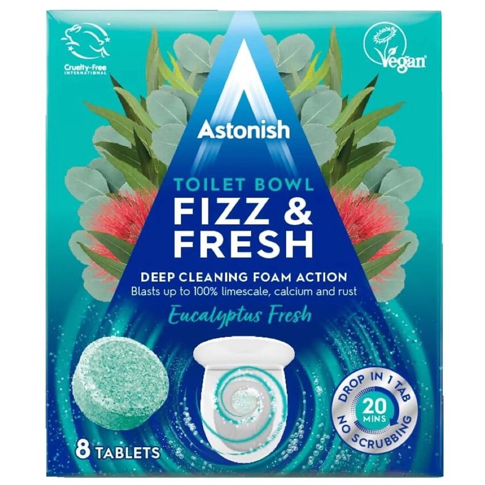 Таблетки для миття унітазу Astonish Toilet Bowl Fizz&Fresh Eucalyptus Fresh / 8 капсул фото