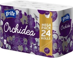 Туалетний папір Grite Orchidea 17.4 м 145 вiдривiв 3 шари 24 рулони фото