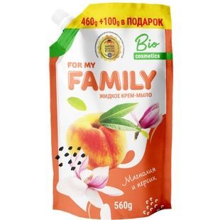 Рідке мило Family 2K Магнолія та персик 560 г фото