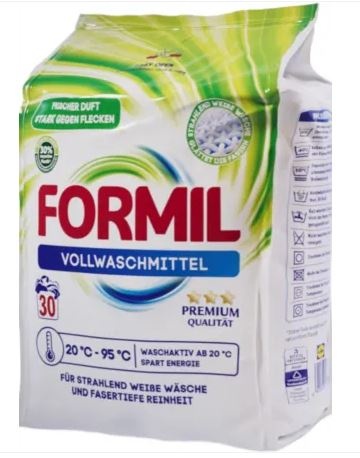 Пральний порошок Formil Vollwaschmittel Premium для білого одягу, на 30 прань, 2.025 кг фото