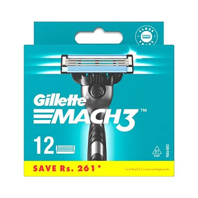Змінні картриджі для гоління Gillette Mach3, 12 шт фото