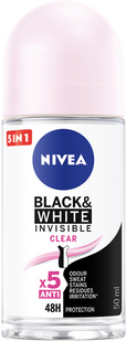 Шариковый антиперспирант NIVEA Черное и белое Невидимый Прозрачный 50 мл фото