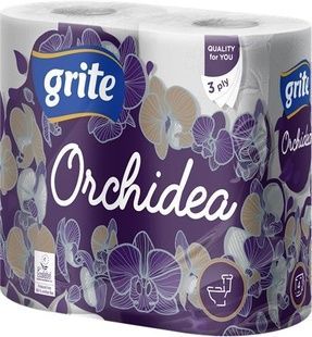 Туалетний папір Grite Orchidea 17.4 м 145 листів 3 шари 4 рулони фото