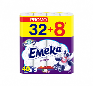 Туалетний папір Emeka&nbsp;Paradise 3 шаровий ароматизований 32+8шт фото