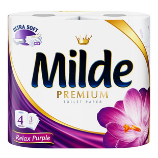 Туалетний папір Milde Premium Relax Purple 3 шари 4 шт фото