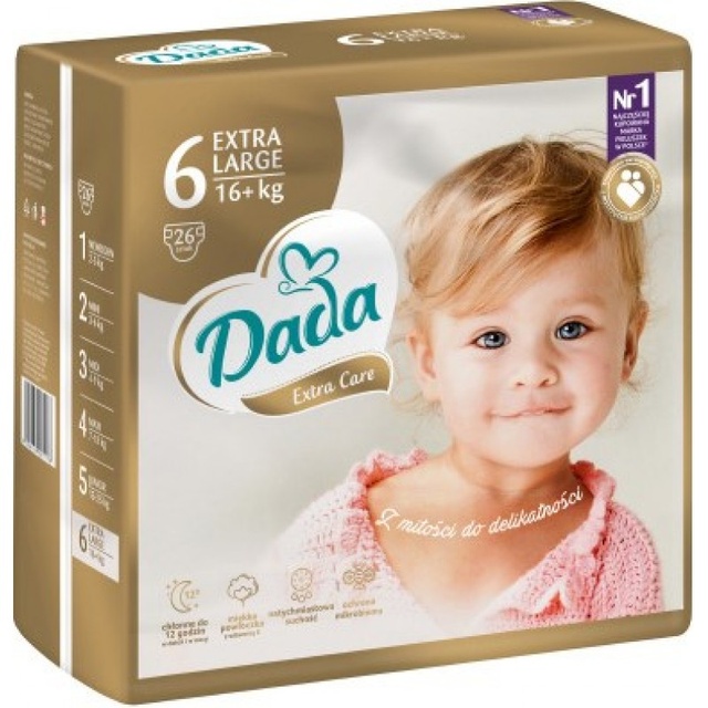 Підгузки дитячі DADA Extra Care GOLD (6) extra large 16+ кг 26 шт фото