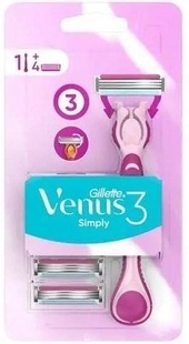Станок для гоління Gillette Venus Simply Razor 3 з 4 змінними насадками фото