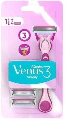 Станок для бритья Gillette Venus Simply Razor 3 с 4 сменными насадками фото