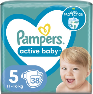 Подгузники Pampers Active Baby размер 5 (11 - 16 кг), 38 шт фото