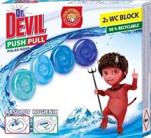 Гелевые шарики без корзины Dr. DEVIL WC Push Pull Gel Полярная вода 2*20г фото