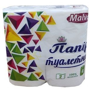 Папір туалетний Malvar Абстракція білий 2-ох шаровий 4 рулони фото