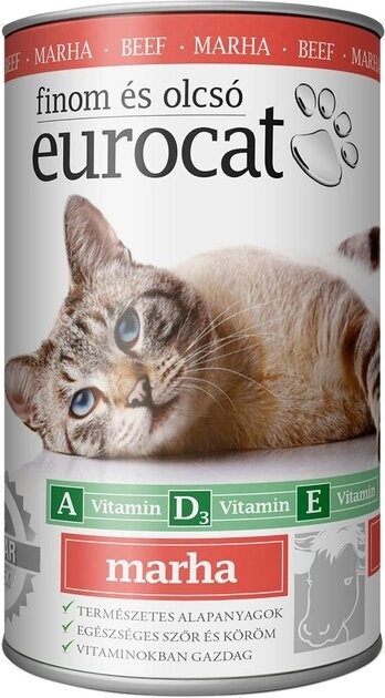 Вологий корм для дорослих котів EuroCat всіх порід з яловичиною 415 г фото