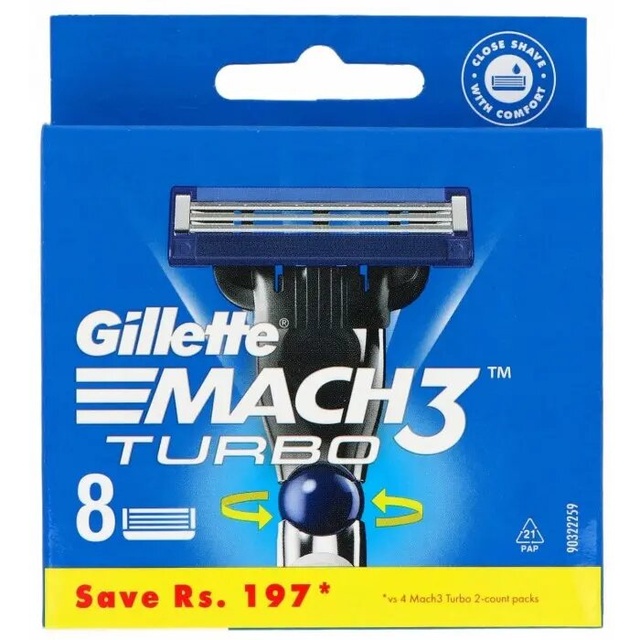 Змінні касети для гоління Gillette Mach3 Turbo, 8 шт фото