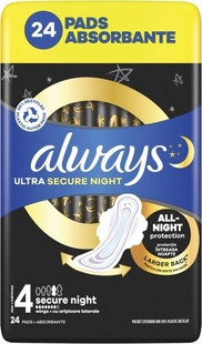 Гігієнічні прокладки Always Ultra Secure Night (Розмір 4) 24 шт фото